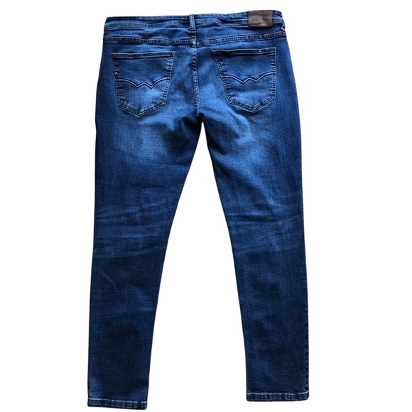 Duck And Cover Jeans Overburg Tapered Cotton Blue Denim Size 38 - Picture 7 of 15